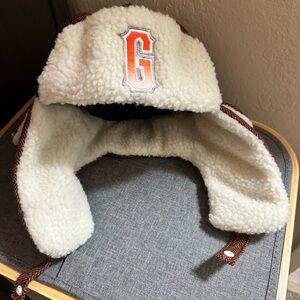 Cozy White and Brown Giants Hat